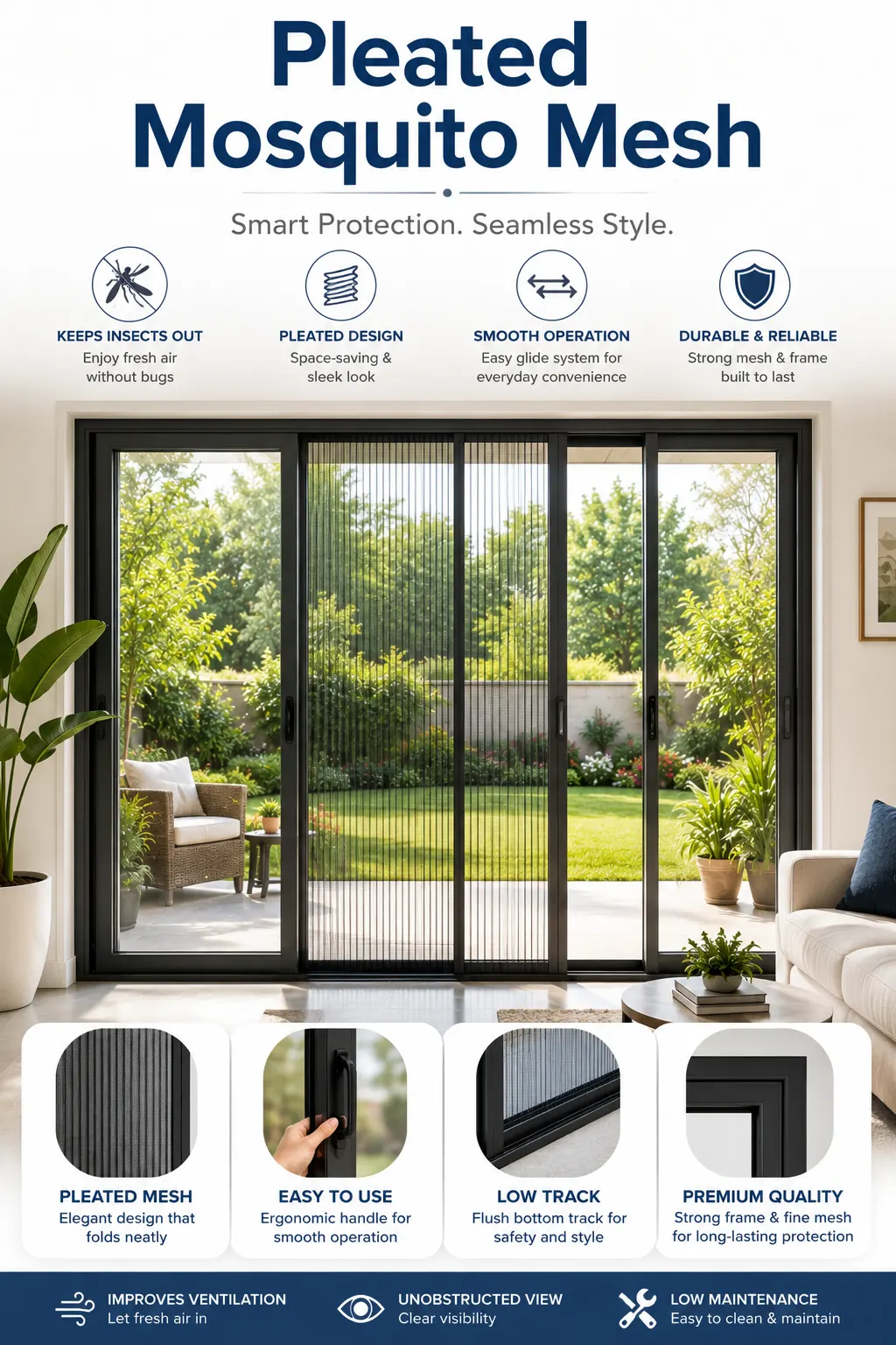 Pleated Mosquito Mesh